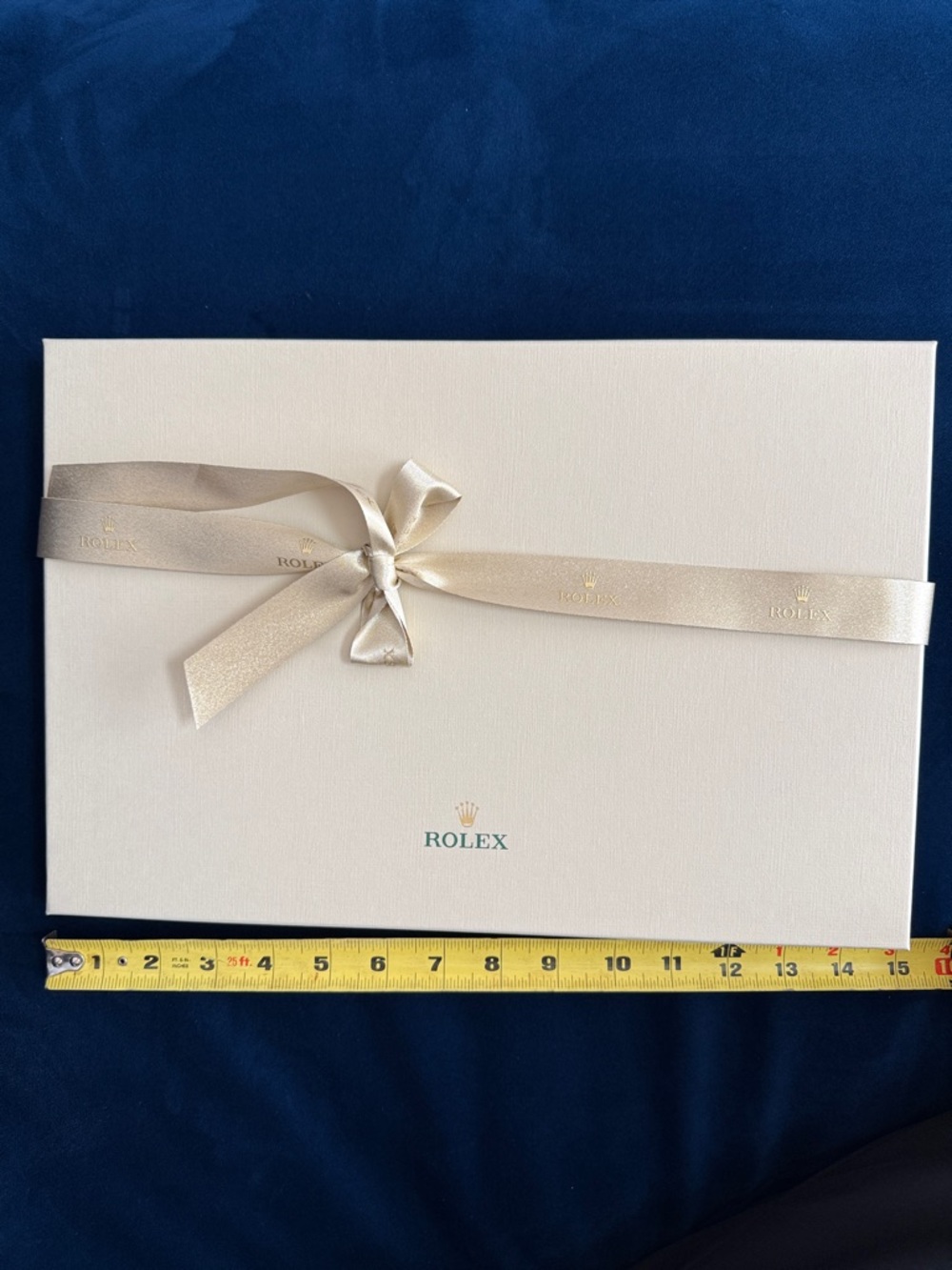 Rolex Cream and Gold Ribbon Presentation Box